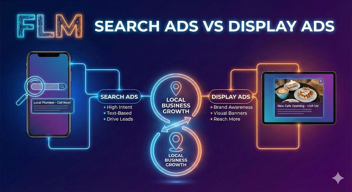 Search Ads vs Display Ads for Local Businesses